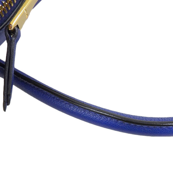 MIU MIU Madras Leather 2WAY Bag Blue RL0097 - Picture 6 of 8